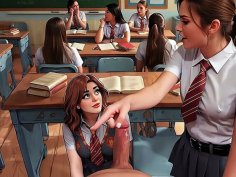 Magic university pov anime sorceress gives intense blowjob swallows cum